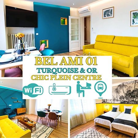 Bel Ami 01 - Turquoise & Or - Moderne Chic - Centre Ville - Acces Jardin - Clim - Wifi - Parking - Localisation Ideale Schiltigheim Eksteriør billede