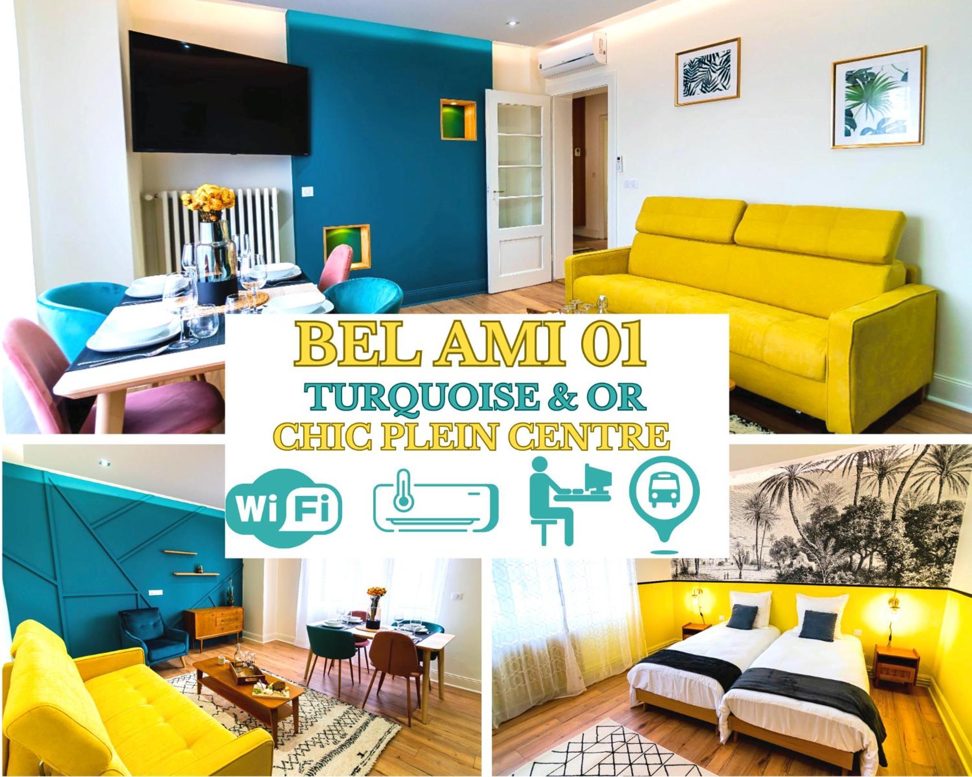 Bel Ami 01 - Turquoise & Or - Moderne Chic - Centre Ville - Acces Jardin - Clim - Wifi - Parking - Localisation Ideale Schiltigheim Eksteriør billede